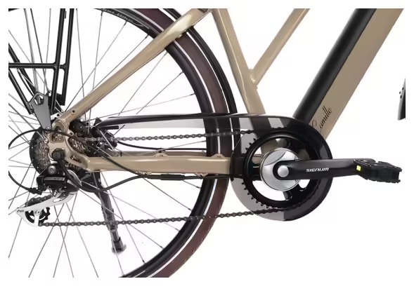 Bicicleta eléctrica de ciudad Bicyklet Camille Shimano Acera/Altus 8V 504 Wh 700 mm Beige Marfil - Image 5