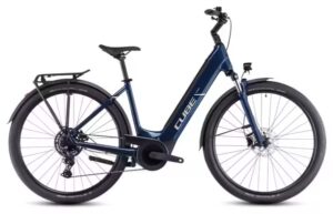 Bicicleta híbrida eléctrica Cube Touring Hybrid One 500 Easy Entry Shimano Cues 9V 500 Wh 700 mm Azul Deep Sea 2025