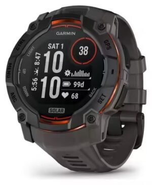 Reloj GPS Garmin Instinct 3 Solar - 50 mm Negro con correa de silicona Gris Charcoal