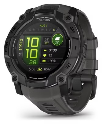 Reloj GPS Garmin Instinct 3 AMOLED - 50 mm Negro con correa de silicona Gris Charcoal