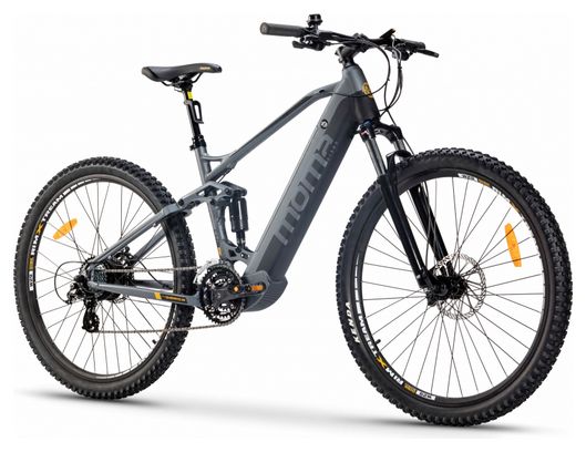 MTB eléctrica de doble suspensión Moma E-MTB 29'' Shimano Altus 8V Gris