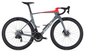 Bicicleta de carretera BMC Teammachine R 01 Three Sram Force eTape AXS 12V 700mm Gris Iron / Rojo Neon 2024