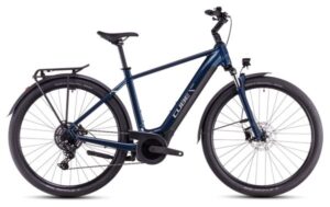 Bicicleta híbrida eléctrica Cube Touring Hybrid One 625 Shimano Cues 9V 625 Wh 700 mm Azul Deep Sea 2025
