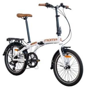 Bicicleta de ciudad plegable LIGHT 20 Aluminio SHIMANO 7v Sillín Comfort - Blanco