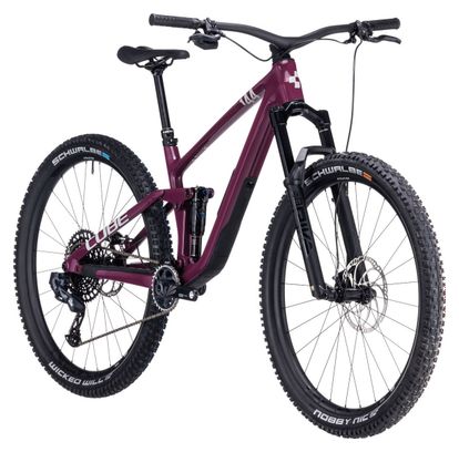 MTB de doble suspensión Cube Stereo One44 C:68X SLX Sram GX Eagle AXS 12V 29'' Rosa Rojo Wine 2024 - Image 2