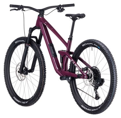 MTB de doble suspensión Cube Stereo One44 C:68X SLX Sram GX Eagle AXS 12V 29'' Rosa Rojo Wine 2024 - Image 5
