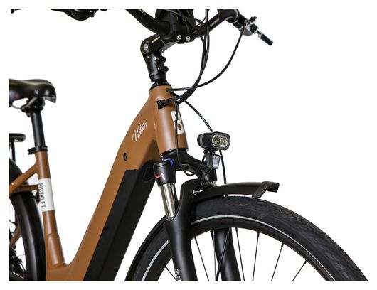 Bicicleta eléctrica de ciudad Bicyklet Victoire Shimano Alivio 9V 400 Wh 700 mm Marrón - Image 6