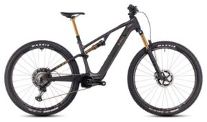 MTB eléctrica de doble suspensión Cube AMS Hybrid One44 C:68X SLT 400X Shimano XTR 12V 400 Wh 29'' Gris Carbon Or 2025