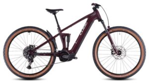 MTB eléctrica de doble suspensión Cube Stereo Hybrid One22 Pro 800 Shimano Cues 10V 800 Wh 29'' Rojo Amarone 2025