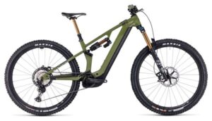 MTB eléctrica de doble suspensión Cube Stereo Hybrid One55 C:68X TM 750 Shimano Deore XT 12V 750 Wh 29'' Verde Olive 2024